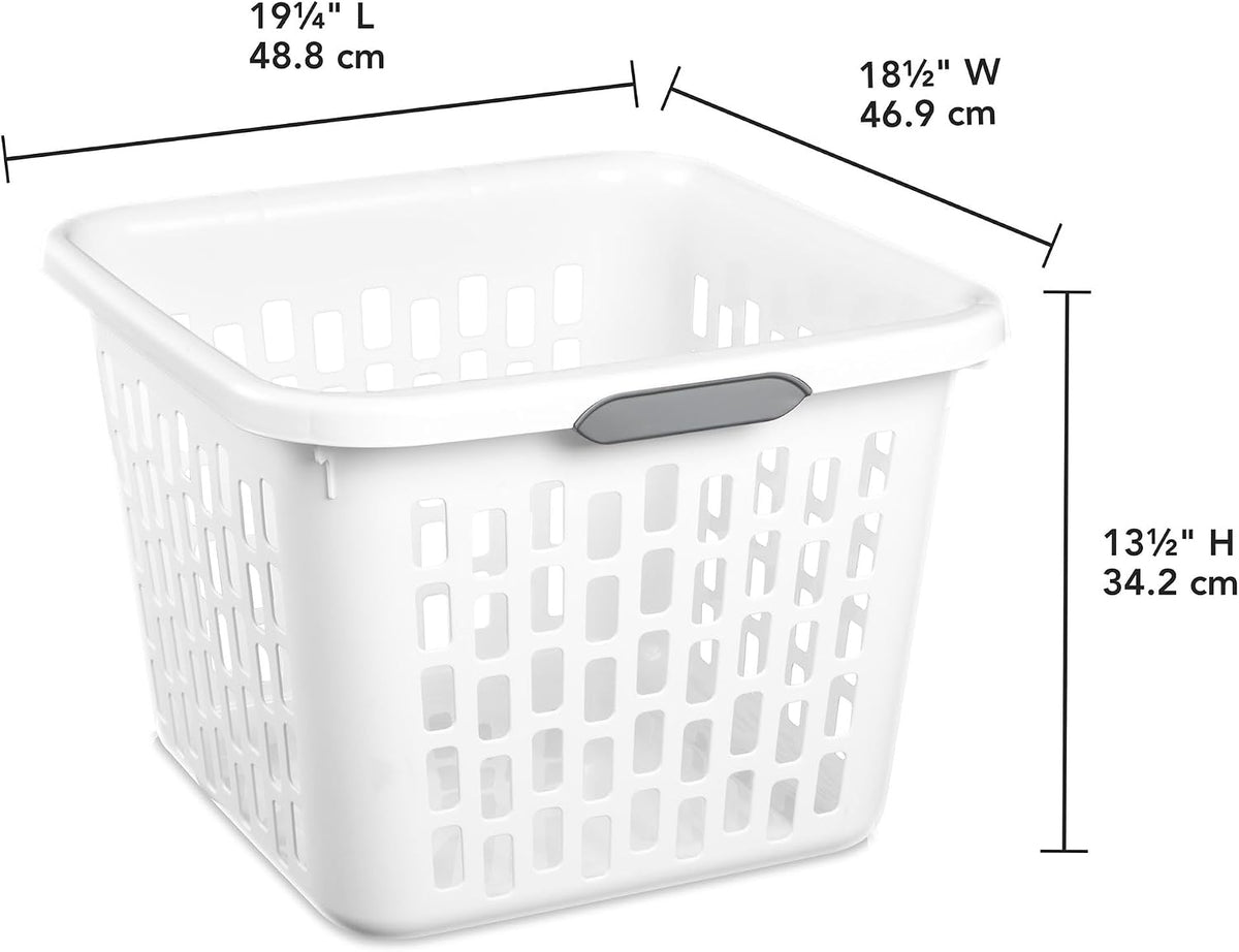 Square Laundry Basket, Plastic Clothes Hamper, 6-Pack
