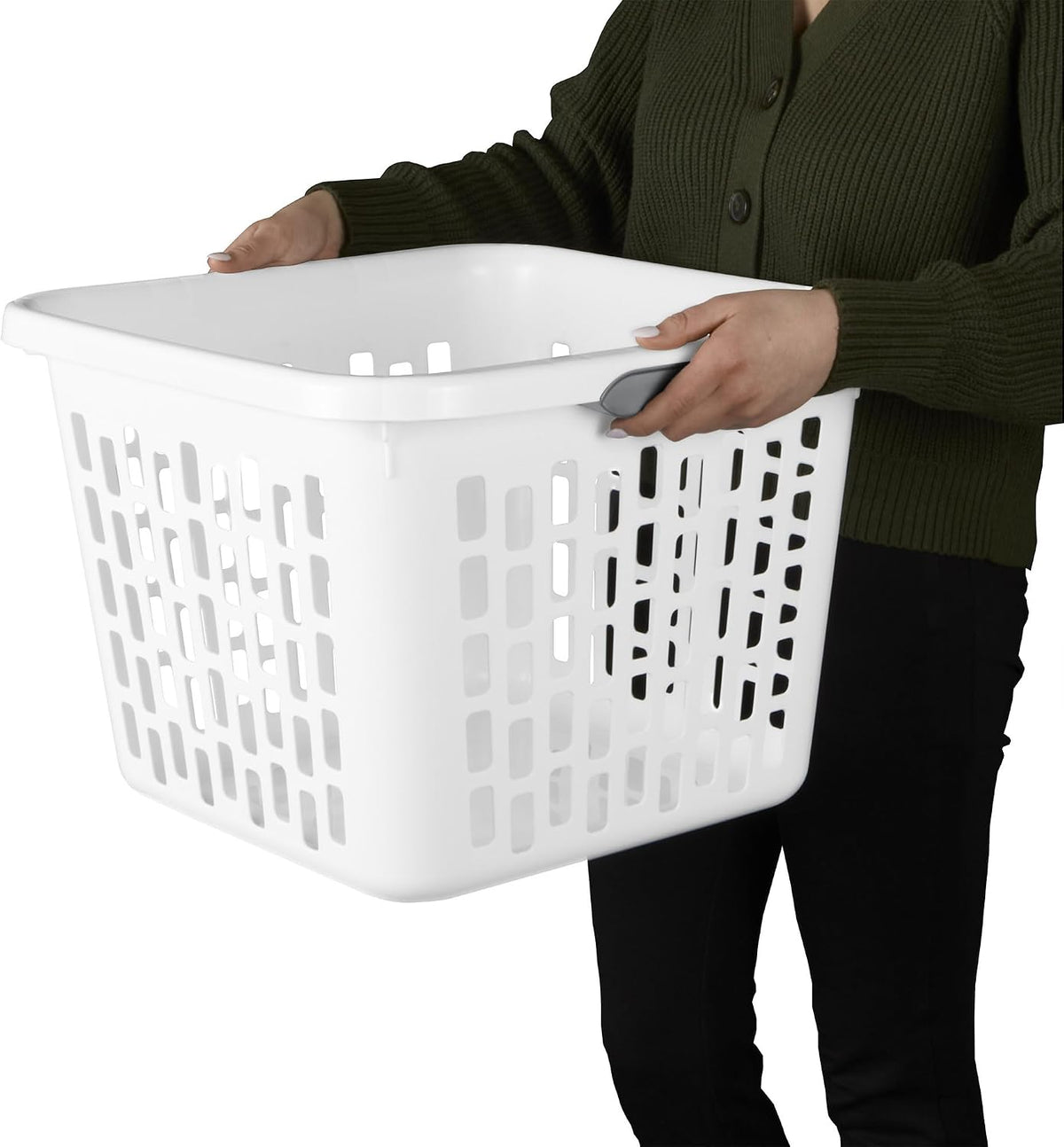 Square Laundry Basket, Plastic Clothes Hamper, 6-Pack